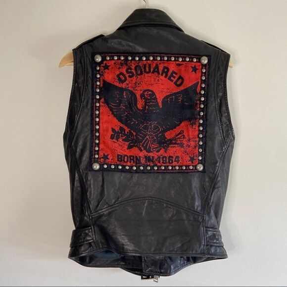 Dsquared2 RARE BORN IN 1964 STUDDED LEATHER JACKET - Picture 5 of 15
